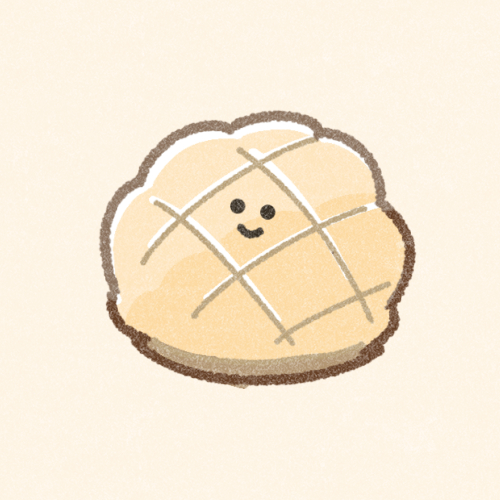 メロンパンのイラスト｜かわいいフリーアイコン・イラストの無料素材サイト｜フリーペンシル