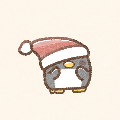 クリスマス帽子のペンギン