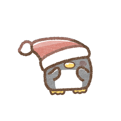 クリスマス帽子のペンギン