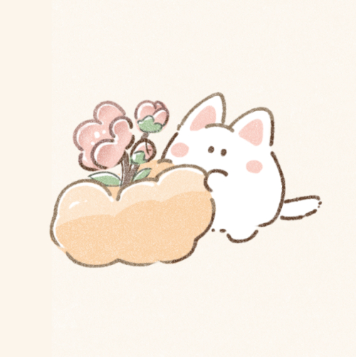 お花と猫さん