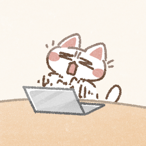 パソコンをがんばる猫さん