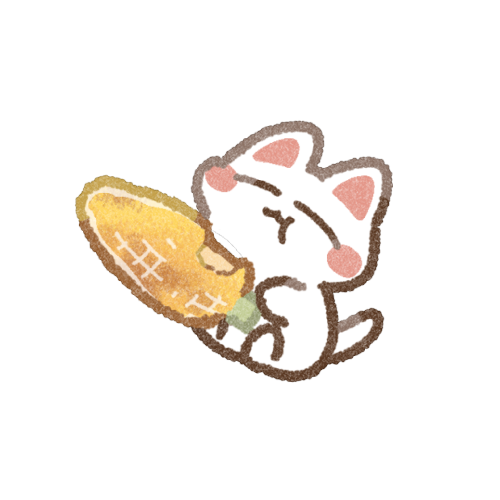 焼きもろこしと猫のフリーイラスト