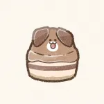 犬型のケーキのイラスト