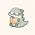 読書する恐竜さんのフリーアイコン