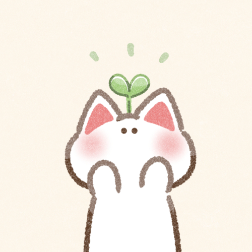 双葉の生えた猫さんのフリーアイコン