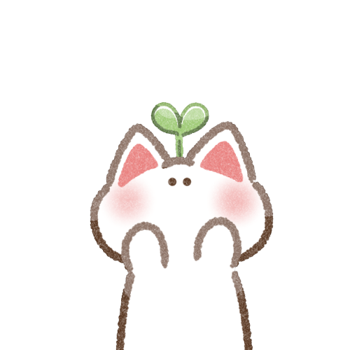 双葉の生えた猫さんのフリーイラスト