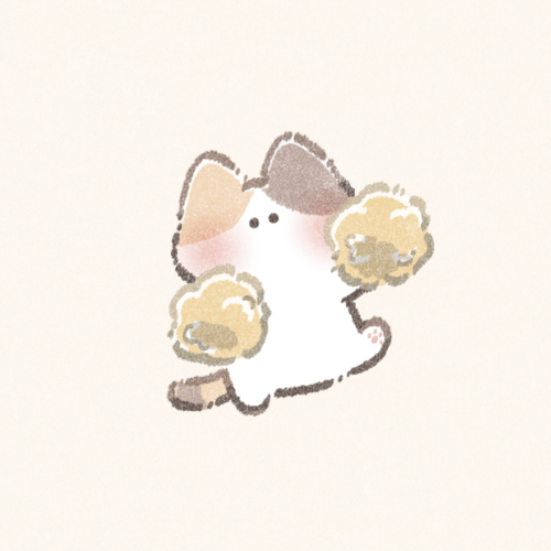 応援する猫さんのフリーアイコン