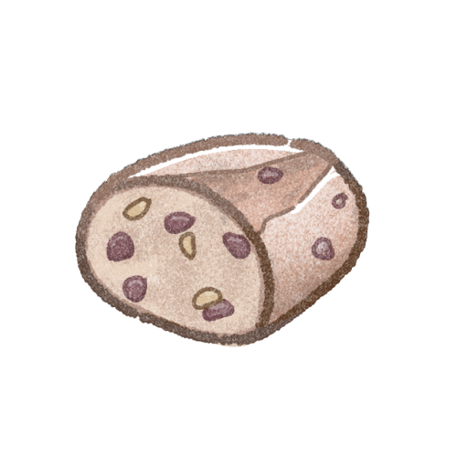 くるみレーズンパンのフリーイラスト