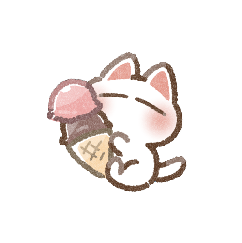 アイスクリームと猫さんのフリーイラスト