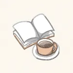 本とコーヒーのフリーアイコン