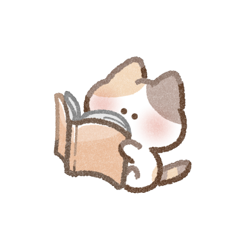 読書する三毛猫さんのフリーイラスト