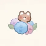 あじさいとくまさんのフリーアイコン