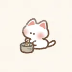 茶道をする猫さんのフリーアイコン