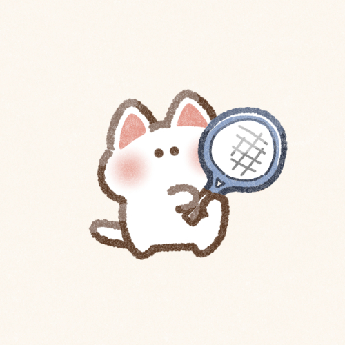 テニスをする猫さんのフリーアイコン
