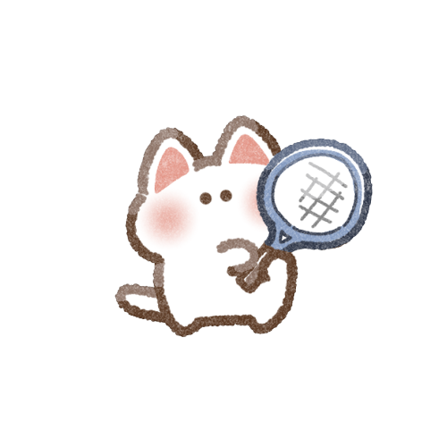 テニスをする猫さんのフリーイラスト