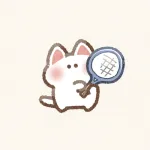 テニスをする猫さんのフリーアイコン