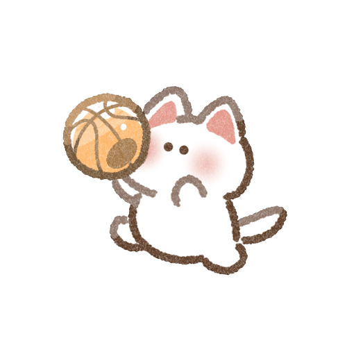 バスケをする猫さんのフリーイラスト