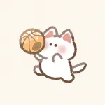 バスケをする猫さんのフリーアイコン