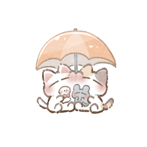 合い合い傘猫さんのフリーイラスト