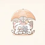 合い合い傘猫さんのフリーアイコン