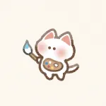 絵画を描くねこさんのフリーアイコン