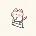 陸上のハードル走をする猫さんのフリーアイコン