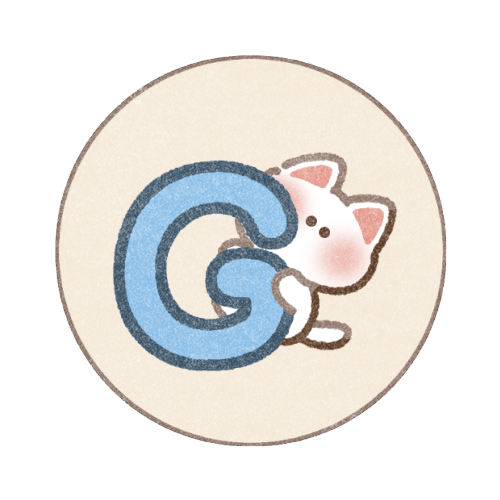 かわいいGマークのアプリアイコン猫さん