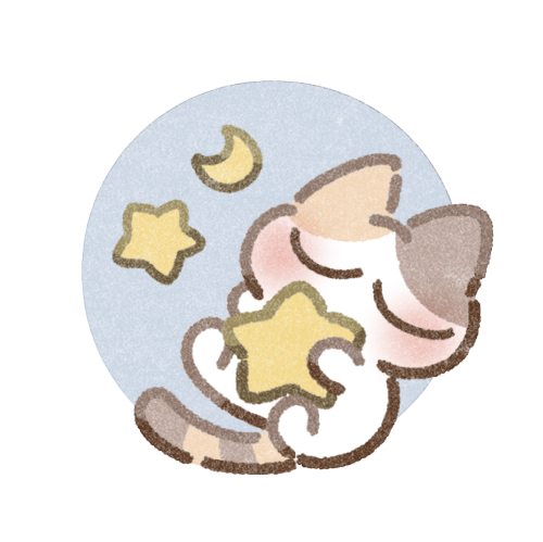 おやすみ猫さんのフリーイラスト