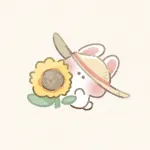 ひまわりと兎さんのフリーアイコン