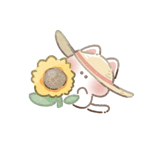 ひまわりと猫さんのフリーイラスト