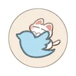 ツイッターマークと猫さんのフリーのアプリアイコン