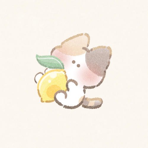 レモンと猫さんのフリーアイコン