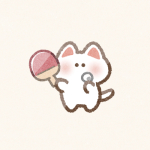 卓球をする猫さんのフリーアイコン