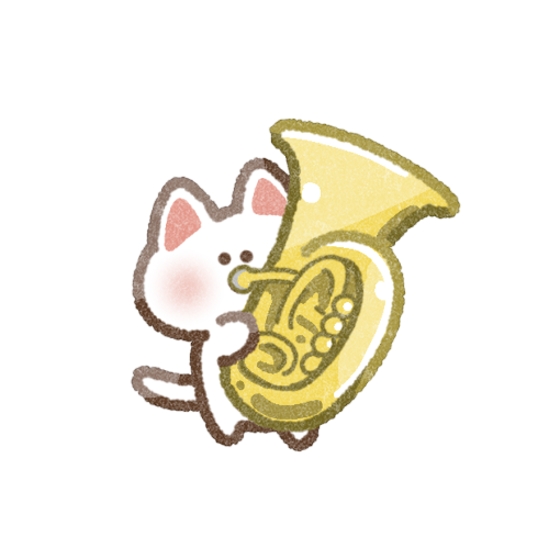 吹奏楽ねこさんのフリーイラスト