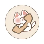 電話マーク猫さんのフリーのアプリアイコン