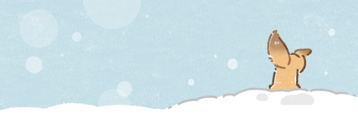 Twitter用フリーヘッダー（雪と狐さん）