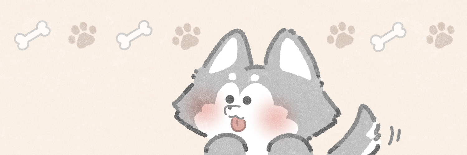 Twitter用フリーヘッダー（ハスキー犬さん）