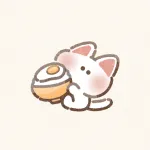卵かけご飯と猫さんのフリーアイコン