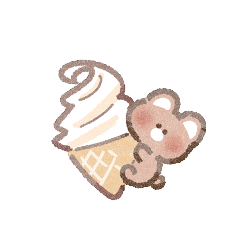 ソフトクリームとくまさんのフリーイラスト