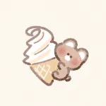ソフトクリームとくまさんのフリーアイコン