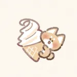 ソフトクリームと柴犬さんのフリーアイコン