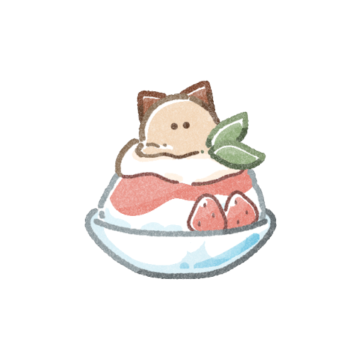猫さんかき氷のフリーイラスト