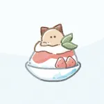 猫さんかき氷のフリーアイコン