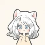 白猫を擬人化した女の子のフリーアイコン