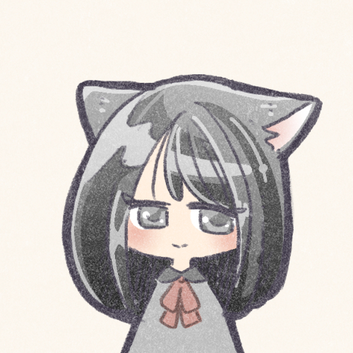 黒猫を擬人化した女の子のフリーアイコン