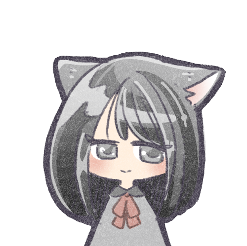 黒猫を擬人化した女の子のフリーイラスト