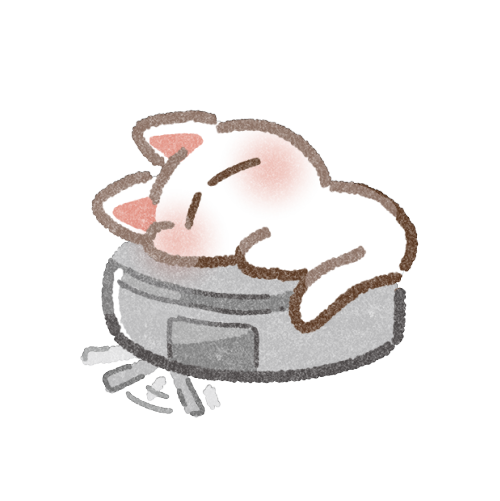 お掃除ロボットと猫さんのフリーイラスト