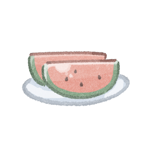 カットスイカのフリーイラスト