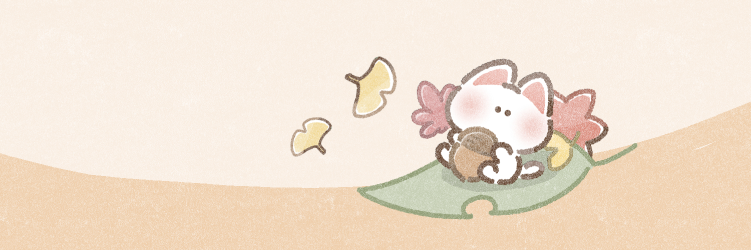 Twitter用フリーヘッダー（秋の猫さん）