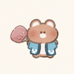 お祭りを楽しむくまさんのフリーアイコン